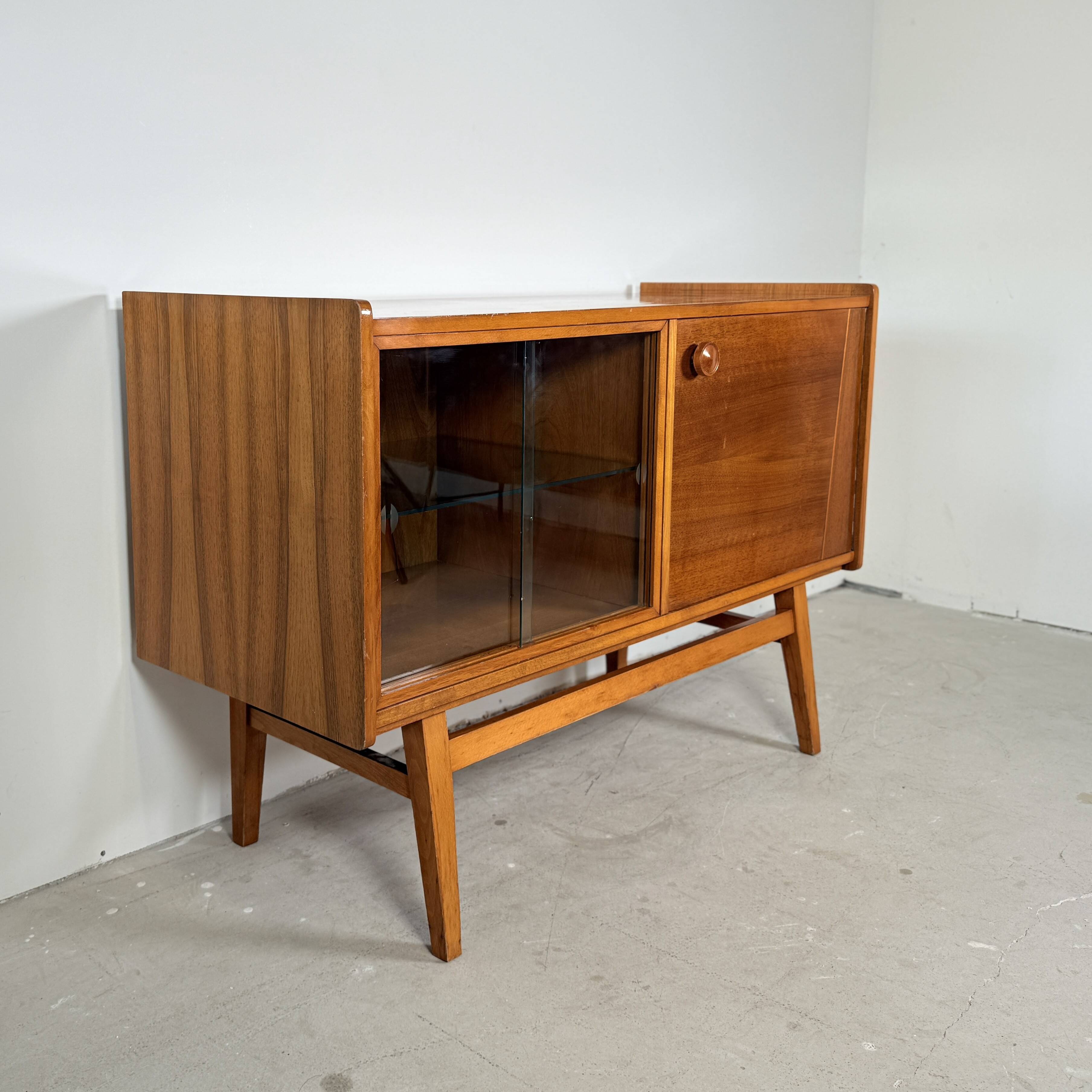 Vintage sideboard/television stand, high-gloss walnut, Bilea