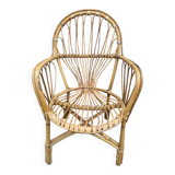 Fauteuil en rotin des années 60
