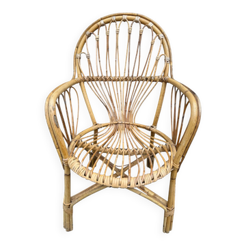 Fauteuil en rotin des années 60