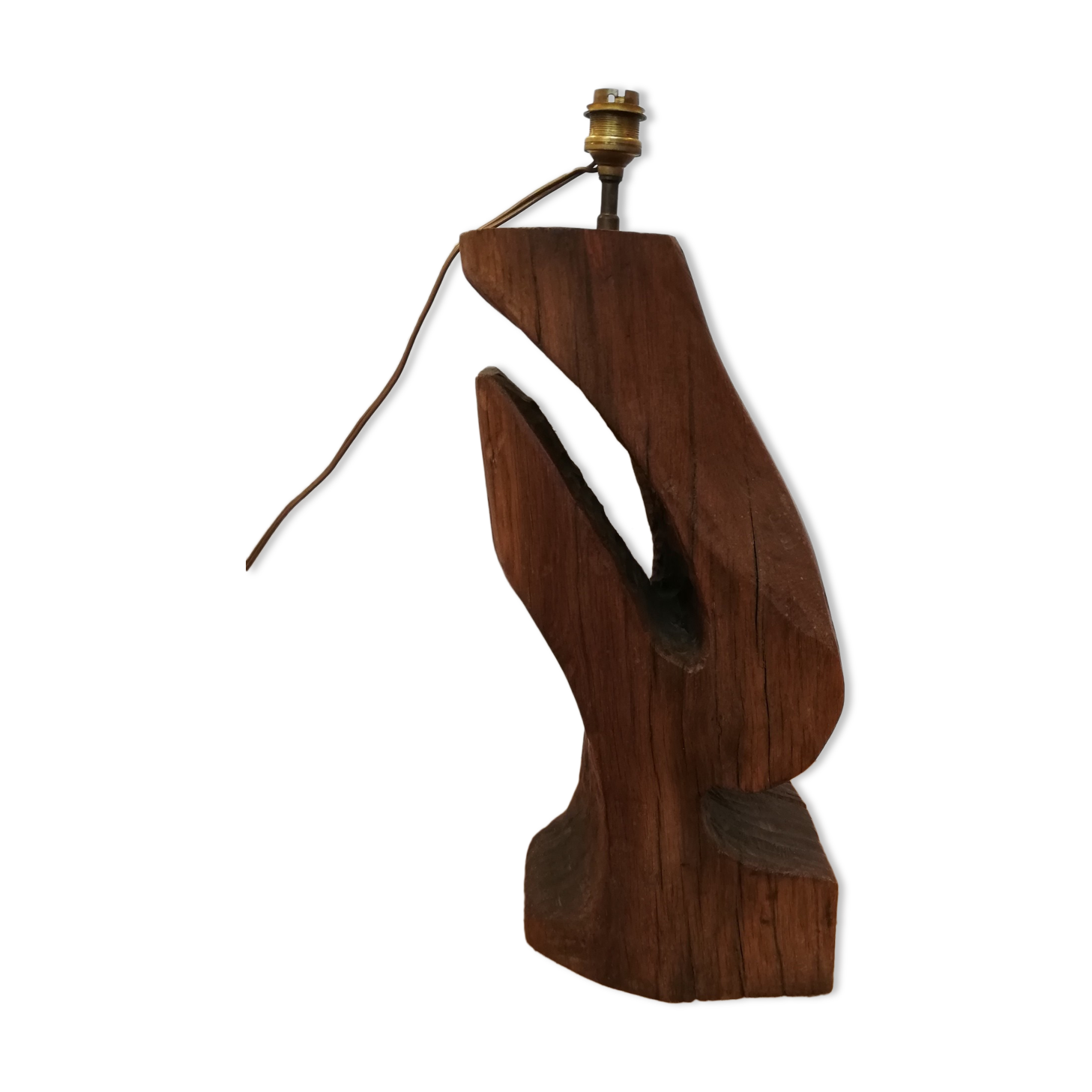 Solid wood floor lamp carved 50s