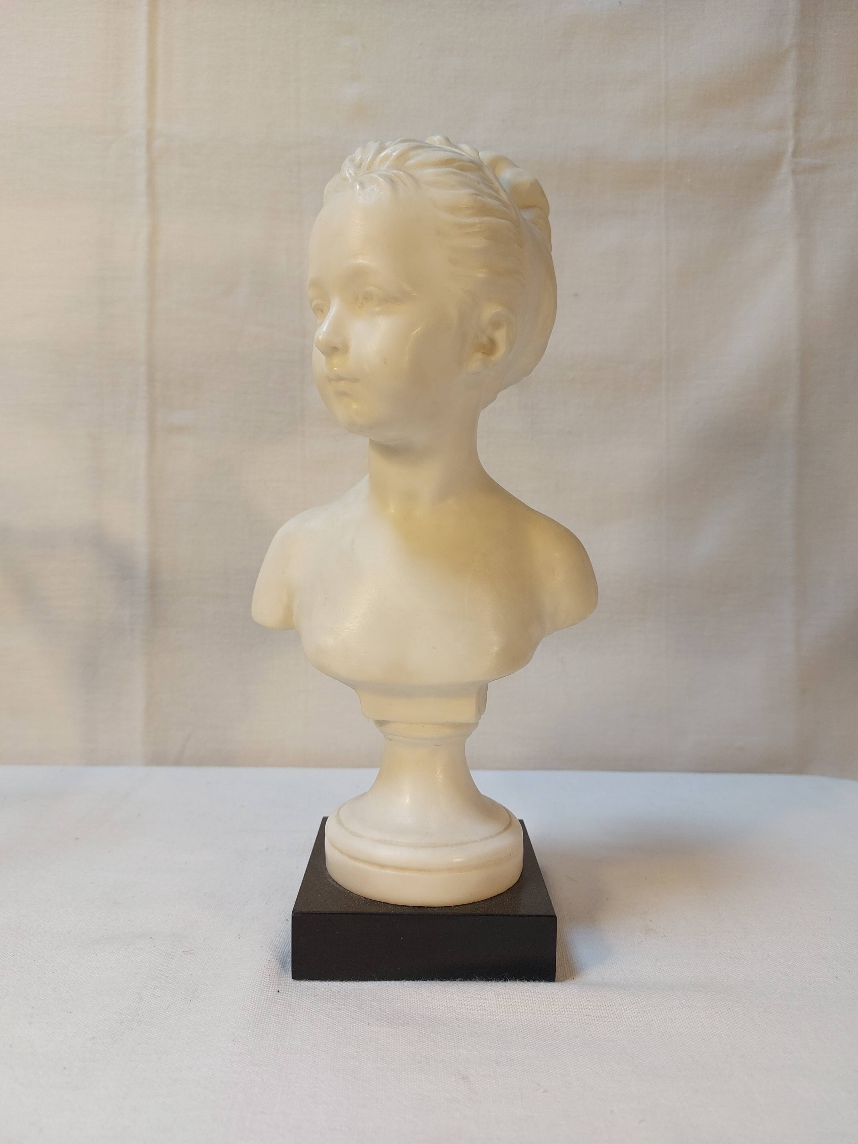 Wax bust "louyise brongniart" by miguel embil after houdon - 27 cm