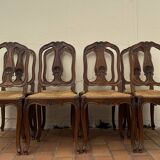 set of 8 Louis XV style oak chairs