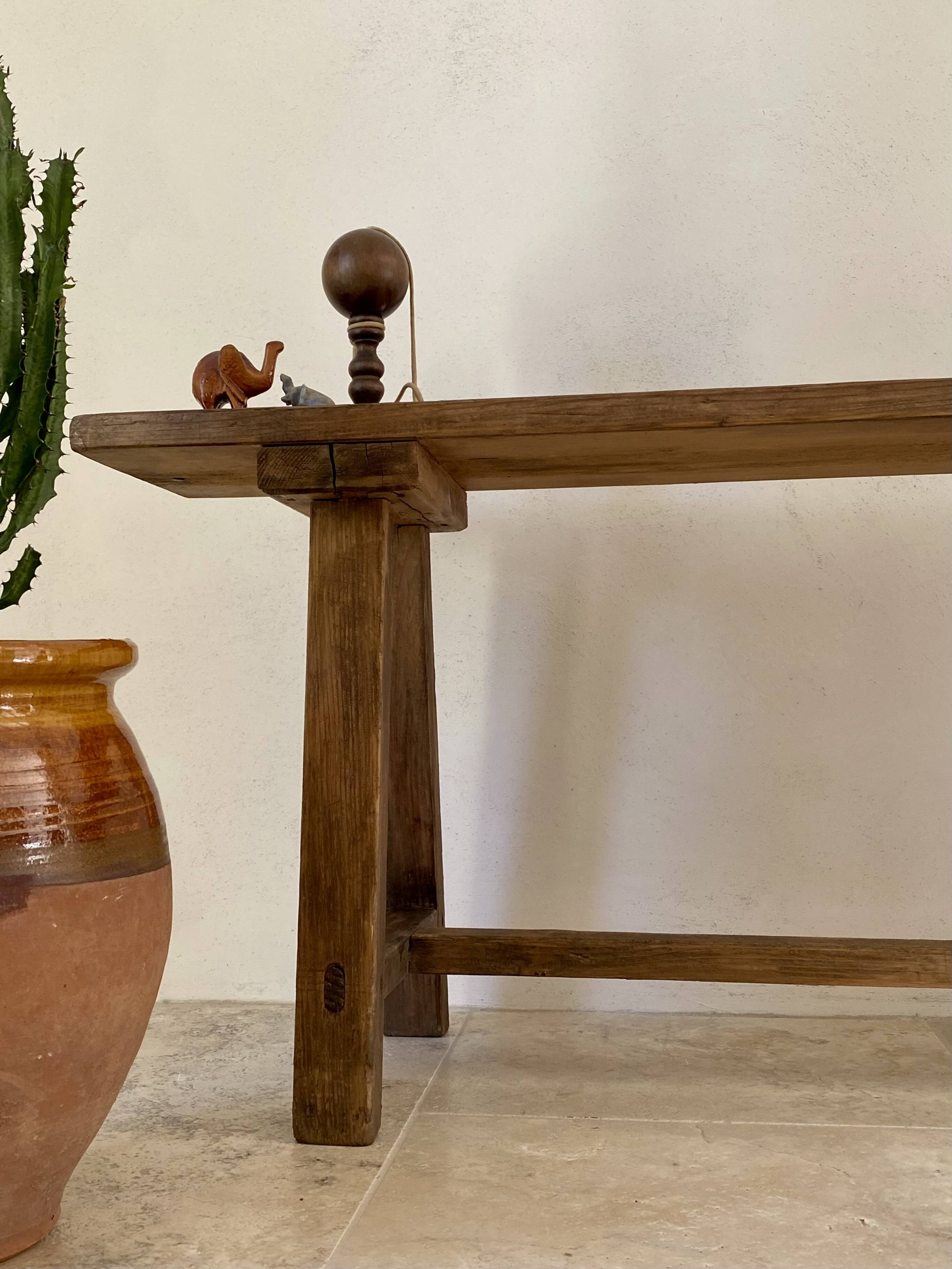 Antique farmhouse bench in solid wood – 19th century