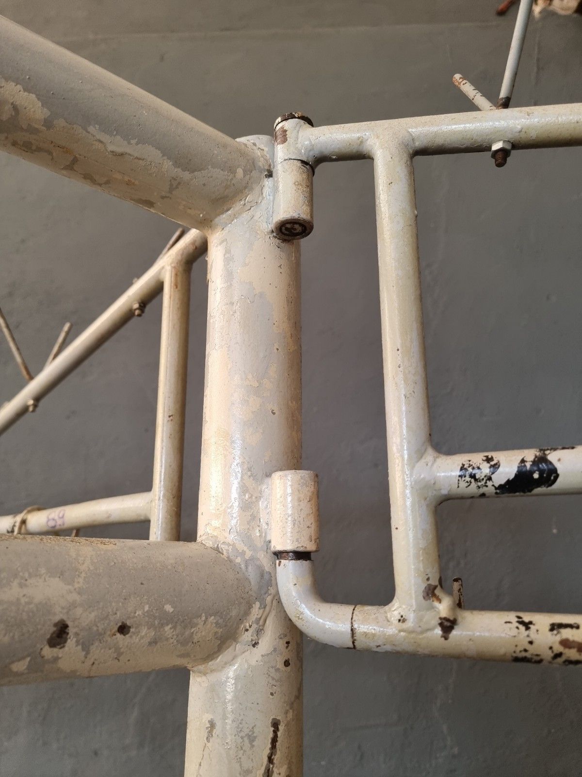 Old industrial coat rack, wardrobe rack XXXL