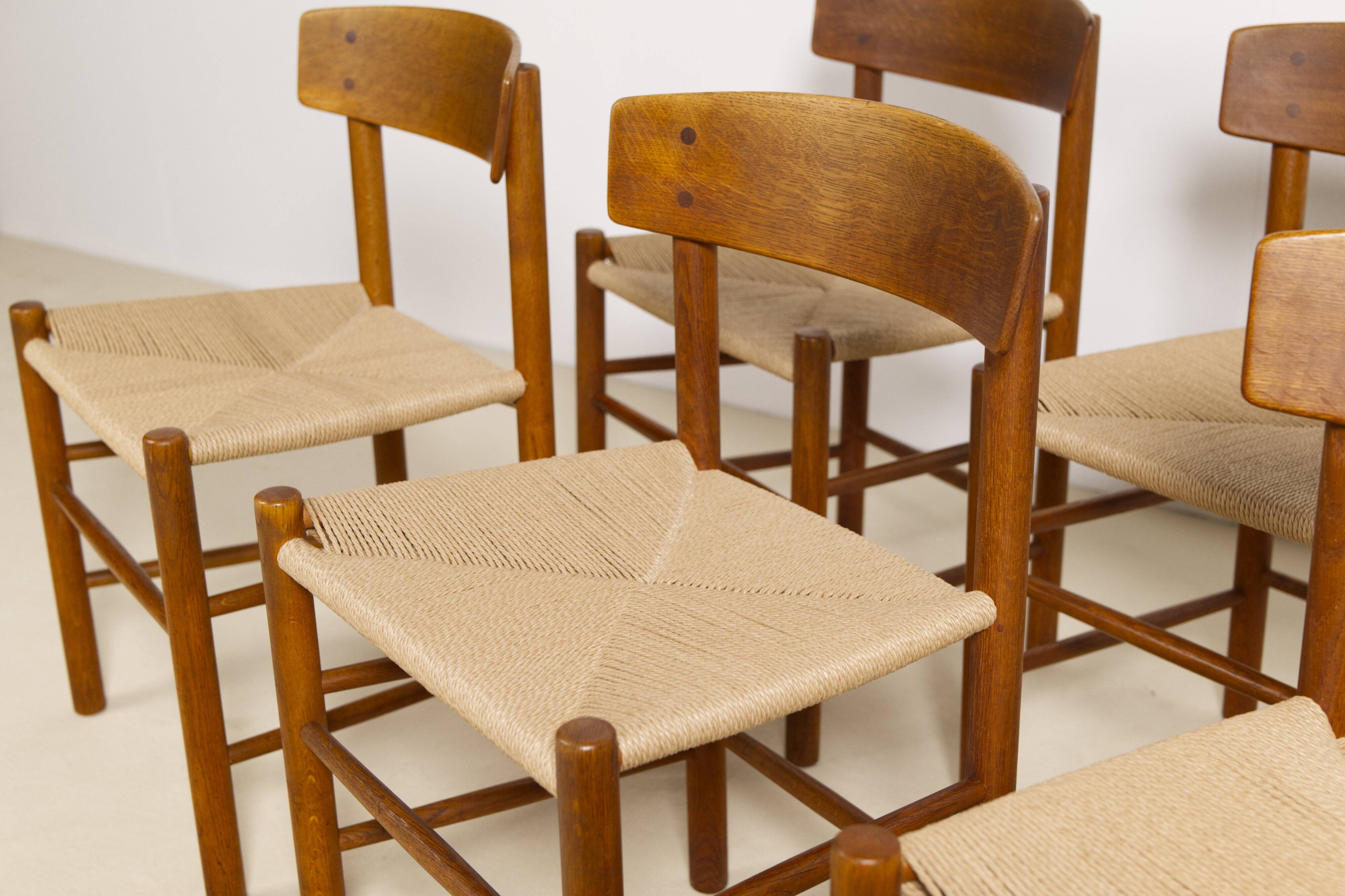 Set of 6 Oak dining chairs 'j39' by Borge Mogensen, 1960s