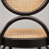 Chairs in curved beech and vienna straw, 1980s, set of 4