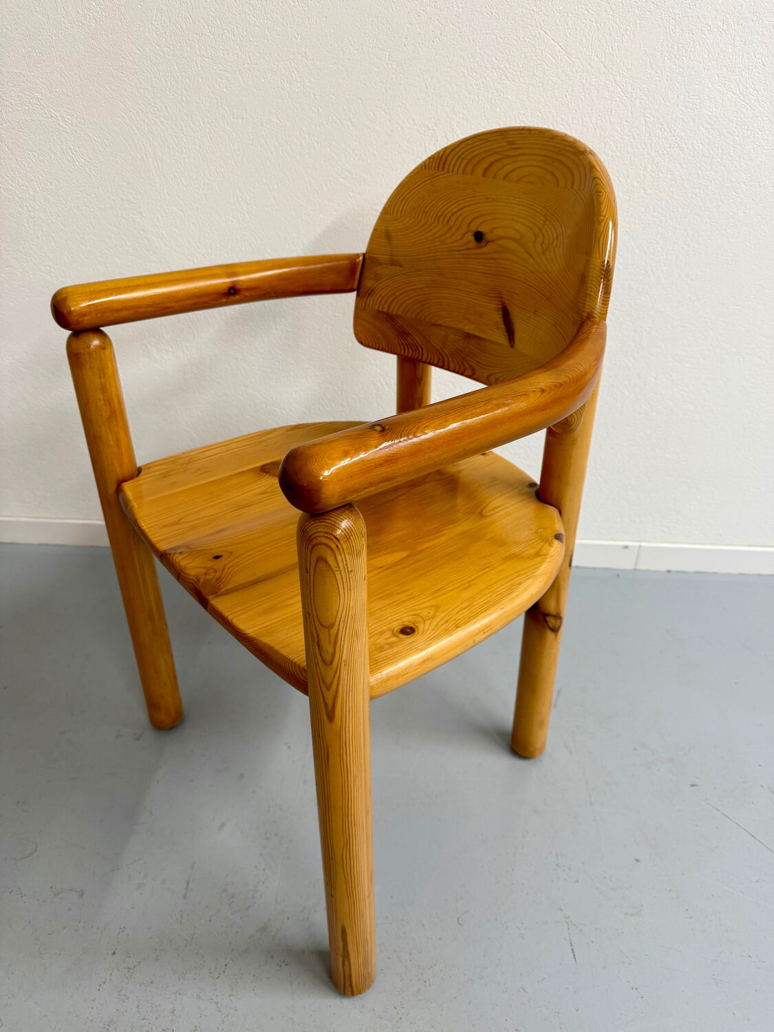 Set of 6 solid pine chairs in Scandinavian design by Reiner Daumiller vintage