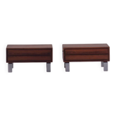 Vintage rosewood nightstands, Denmark, 1970s set of 2