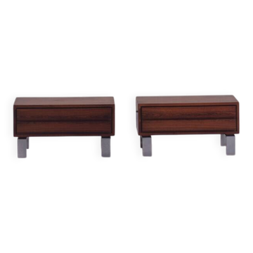 Tables de nuit en palissandre vintage, Danemark, années 1970, ensemble de 2