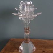 Chandelier bougeoir fleur en cristal taillé artisanal