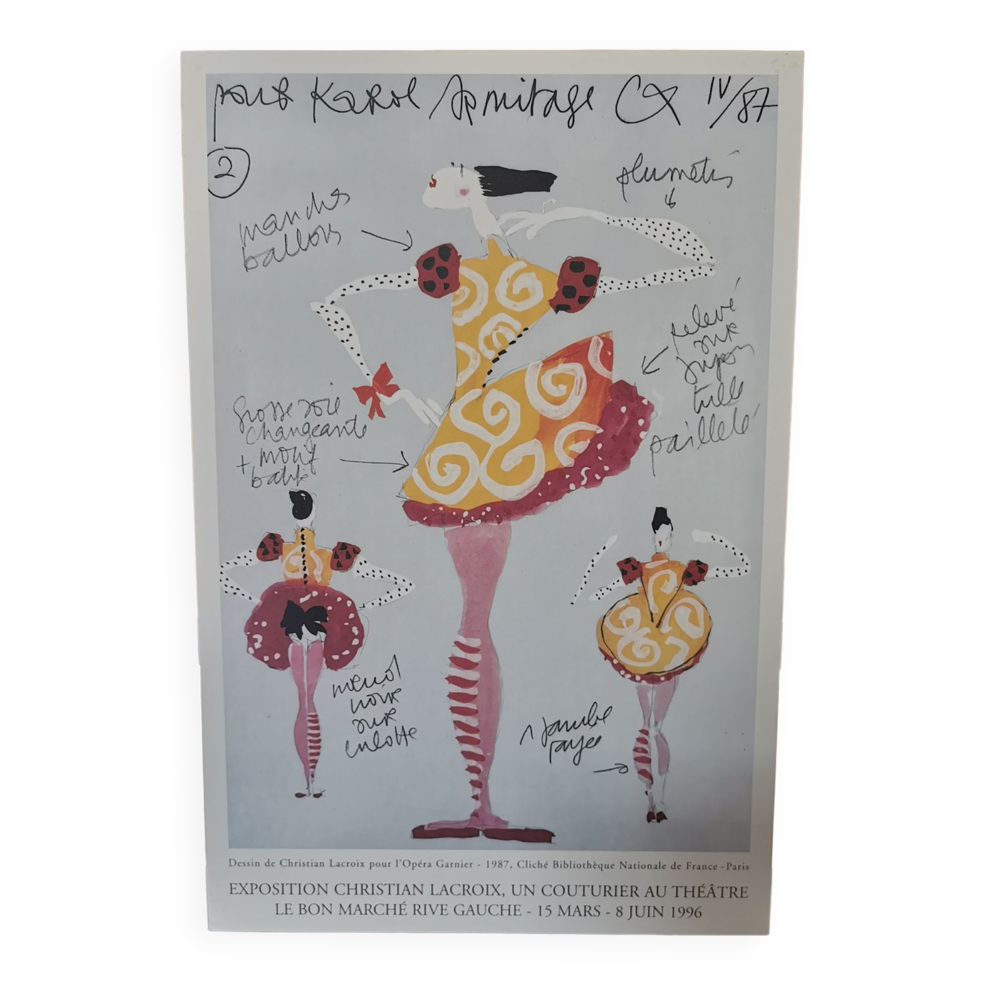 Affiche exposition Christian Lacroix au Bon Marche 1996