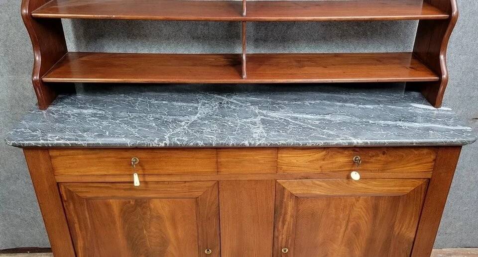 Saint Hubert buffet with shelves, Restoration period, in mahogany, circa 1820