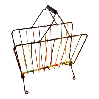 Multicolored vintage magazine racks