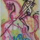 Salvador Dali: Horses, Saint George - Signed lithograph