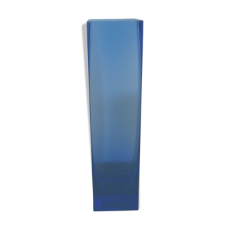 Blue glass vase vintage thick background