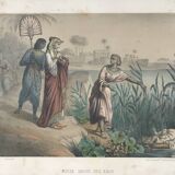 Illustration ancienne Moise sauvé des eaux