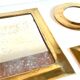 Trio de miroirs en laiton vintage