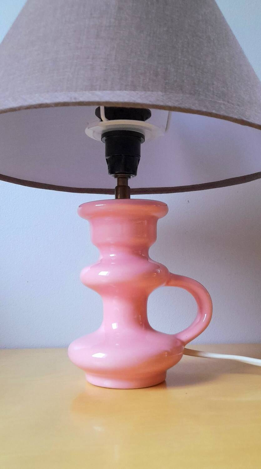 60s ceramic candle holder lamp