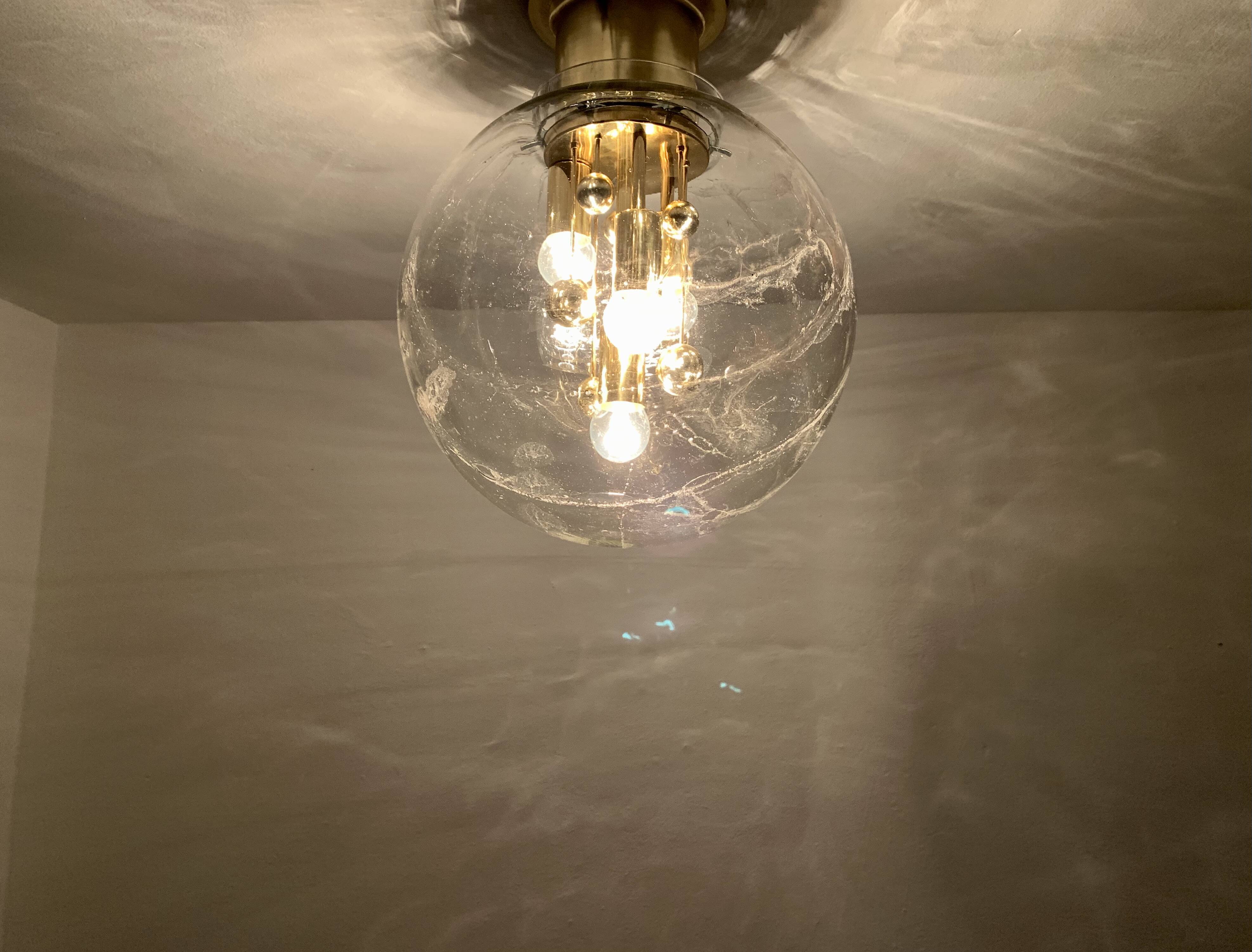Ice Glass Flush Lamp by Doria
