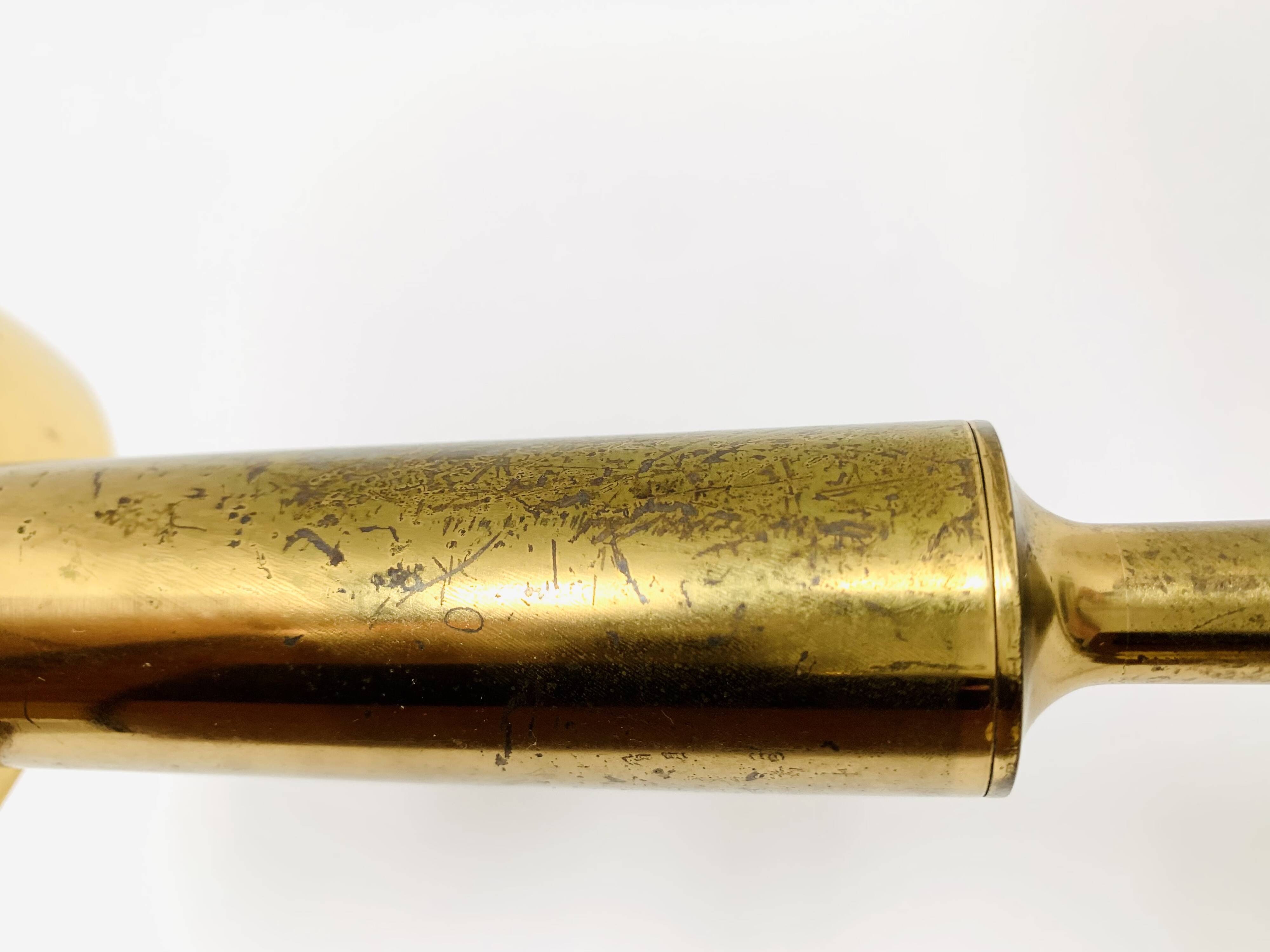 Adjustable 1970s Brass Floor Lamp by Florian Schulz