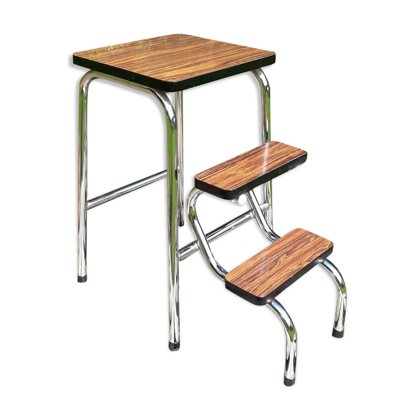 Stool with 3 steps brown