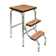 Stool with 3 steps brown