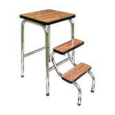 Tabouret escabeau à 3 marches marron