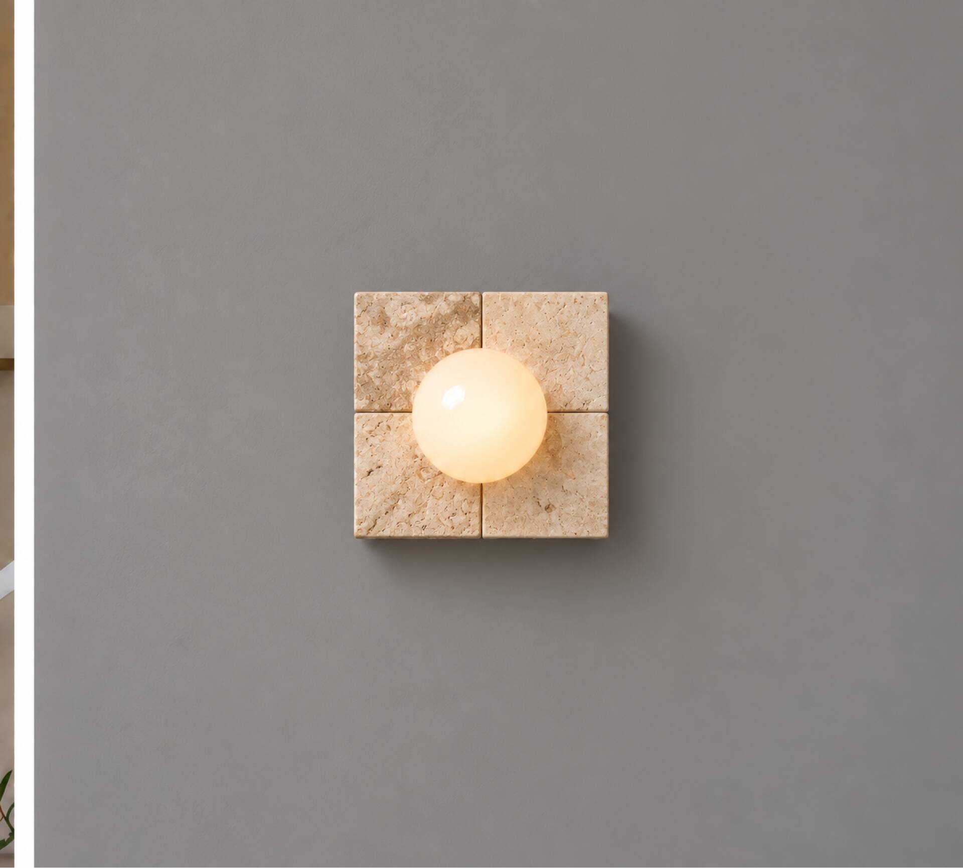 Wall light in travertine