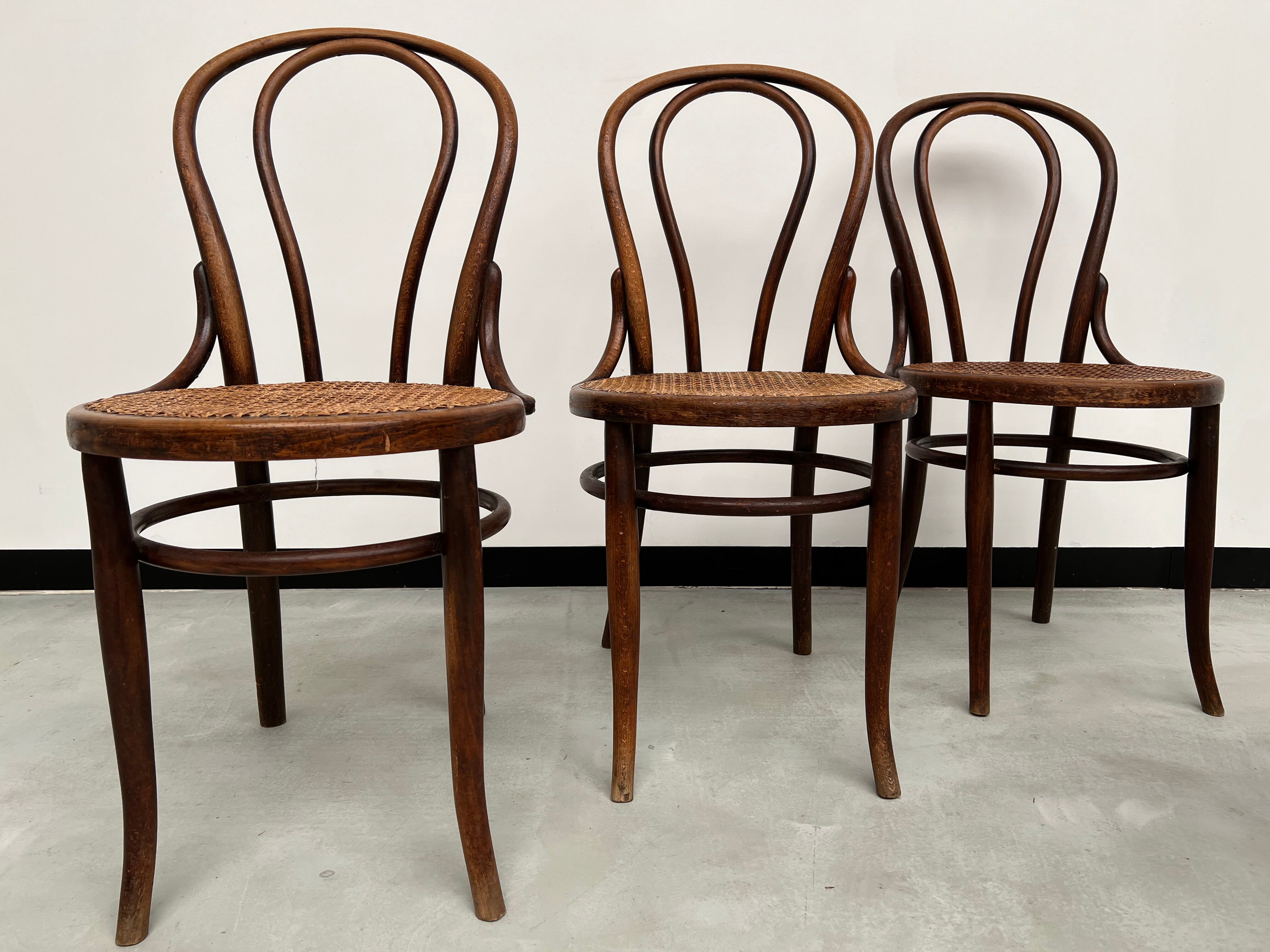 4 bentwood bistro chairs, circa 1910