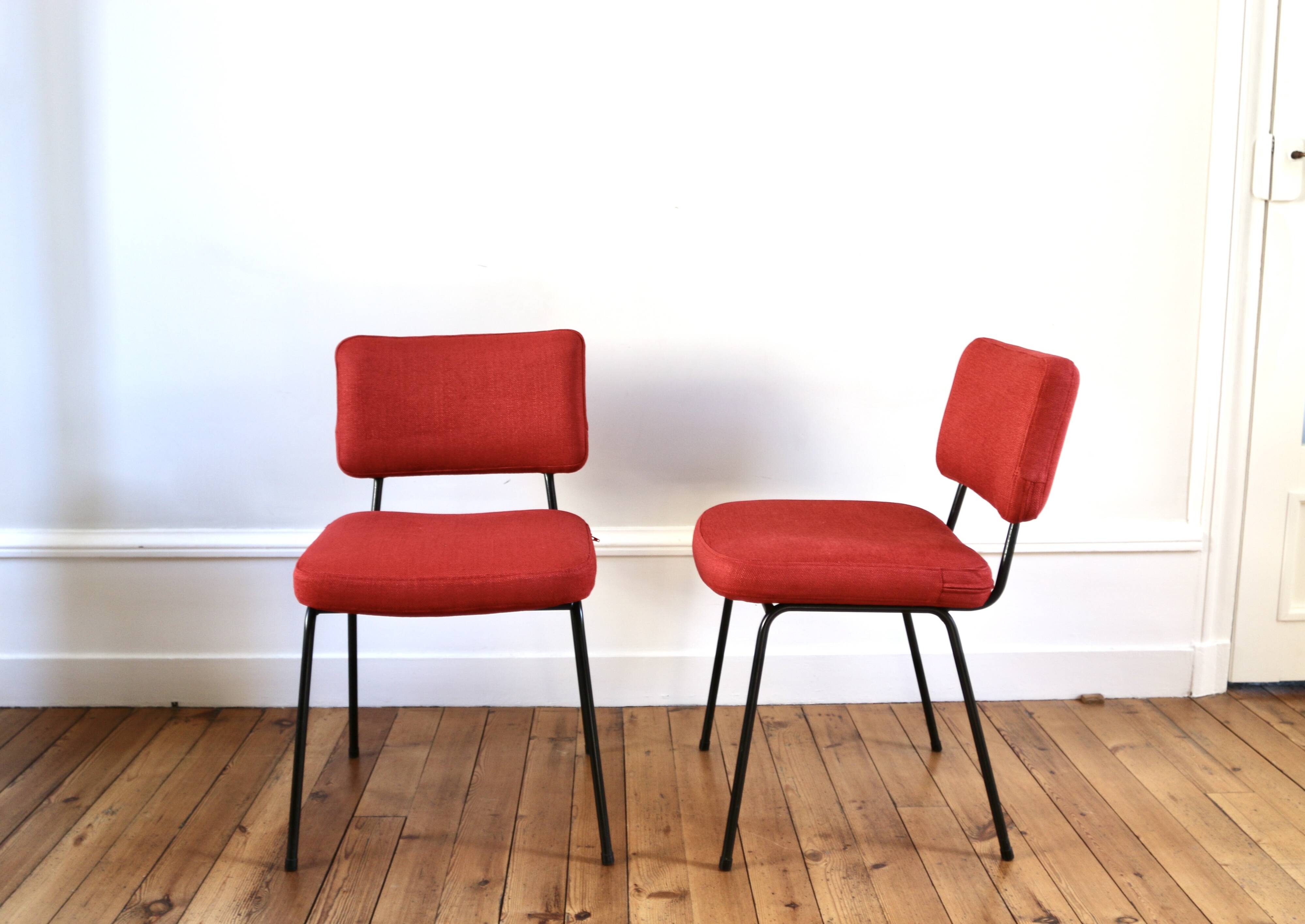 Set of 6 vintage modernist chairs by André Simard, Airborne 1960.