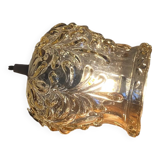 Lampe suspension baladeuse globe ancien en verre doré griffe de suspension en laiton LAMP-7385