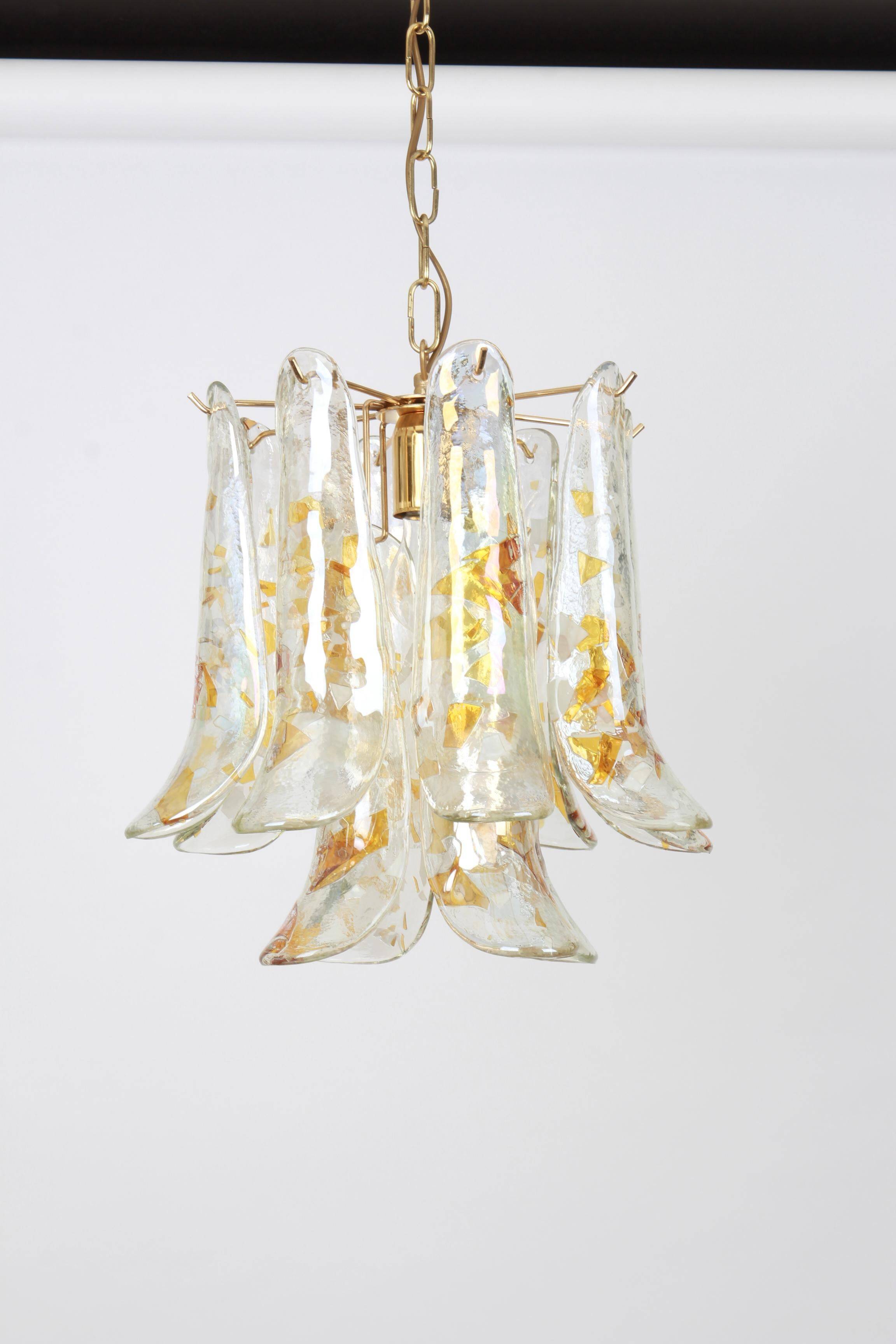 Murano glass chandelier designed by Carlo Nason for Mazzega, 1970s.