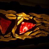 Brutalist wall lamp in concrete and glass