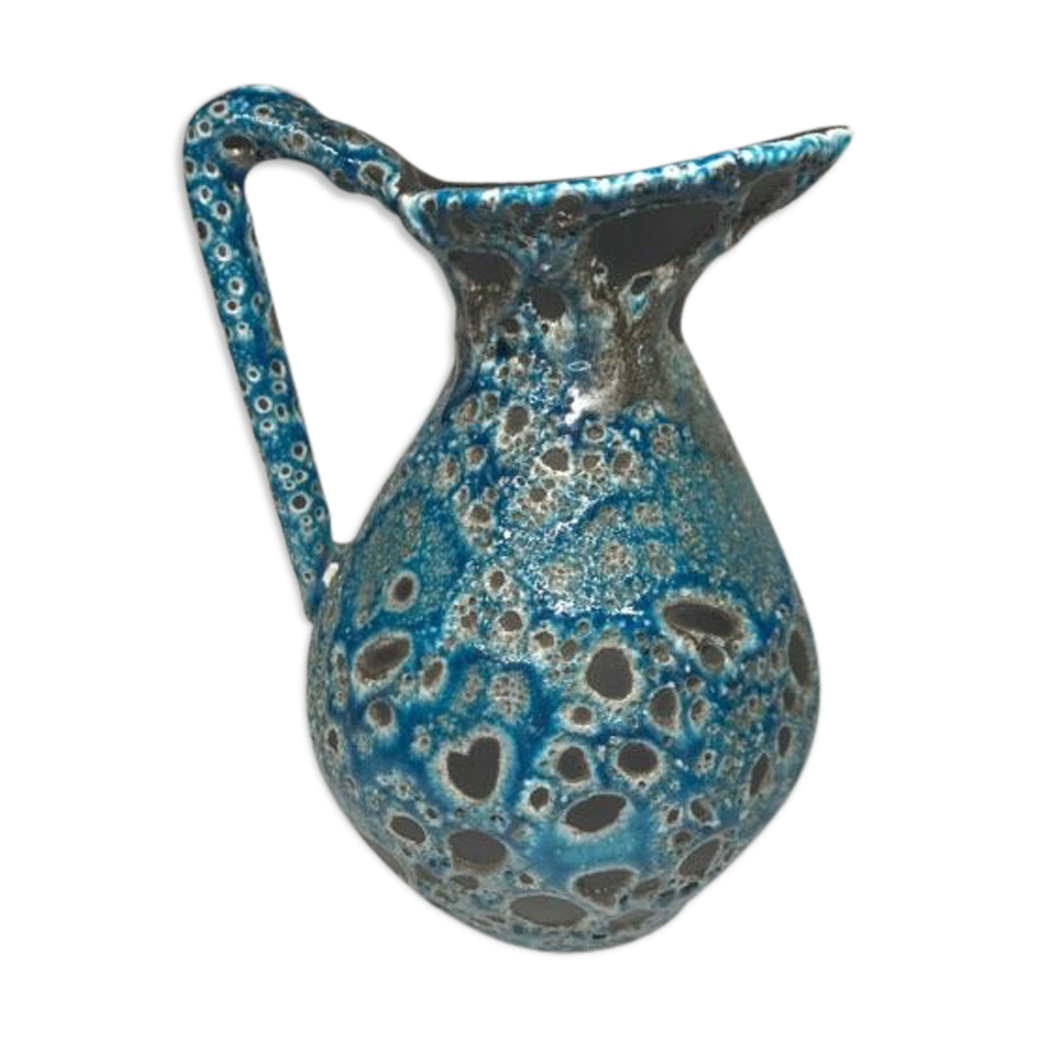 Fat jug vase lava Meerschaum retro vintage Vallauris