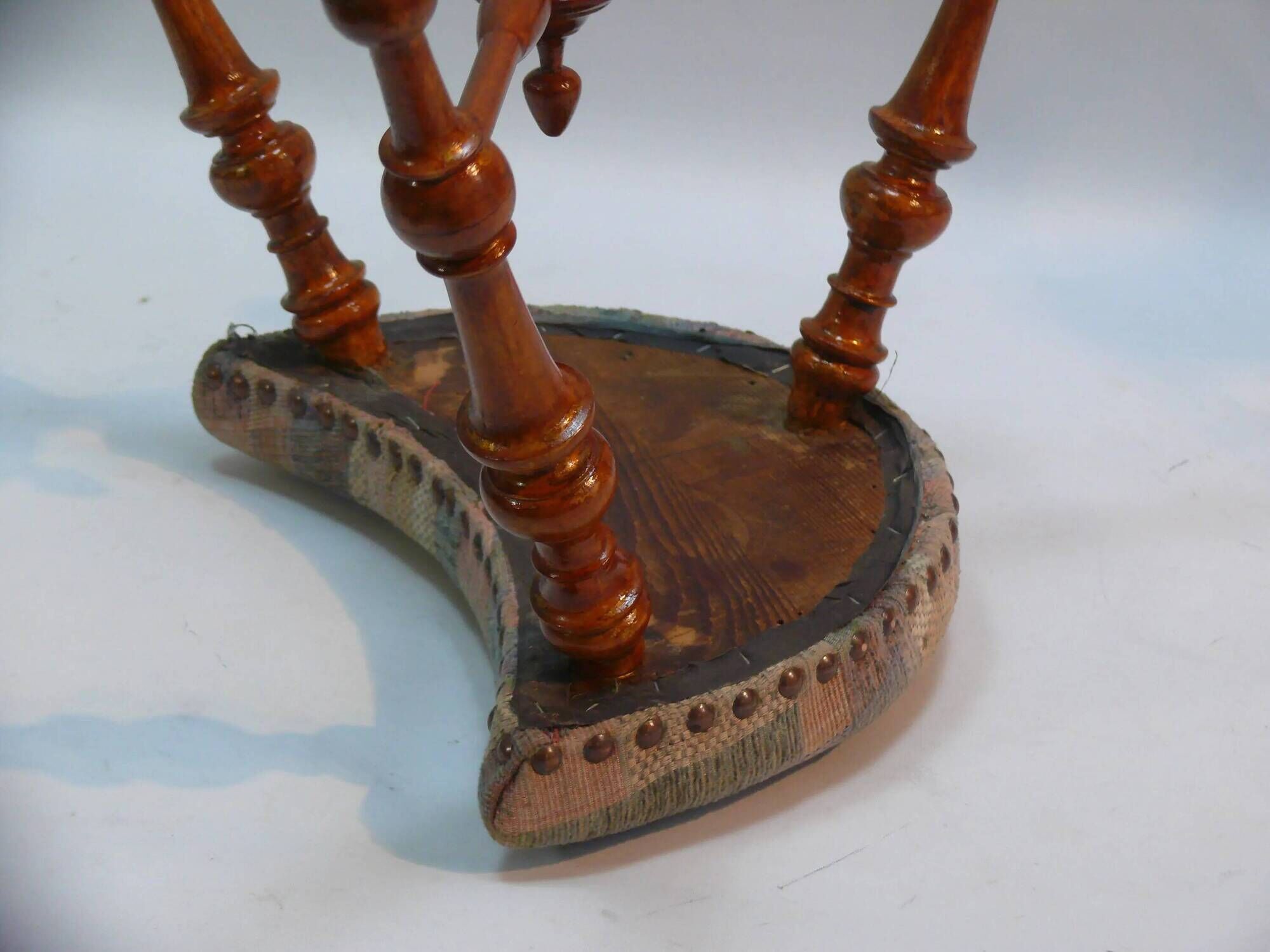 Victorian Stool, Three Legs, Upholstered Stool, Footstool, Vintage