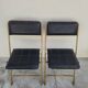 Pair of vintage 1950s Lafuma black folding chairs