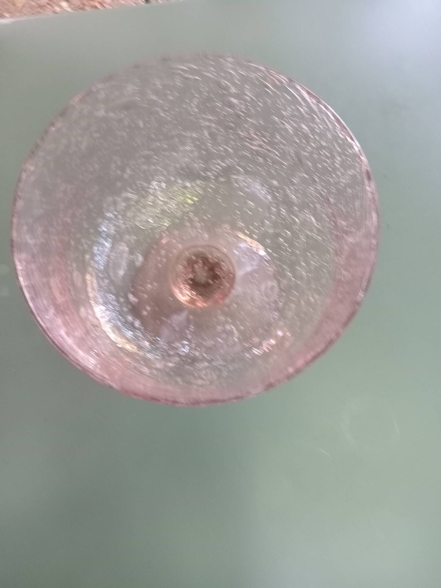 Blown glass salad bowl