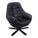 Draaibare zwart leren fauteuil H.W. Klein voor Bramin uit Denemarken