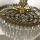 Golden brass crown chandelier and crystal taste buds 3 fires 1970