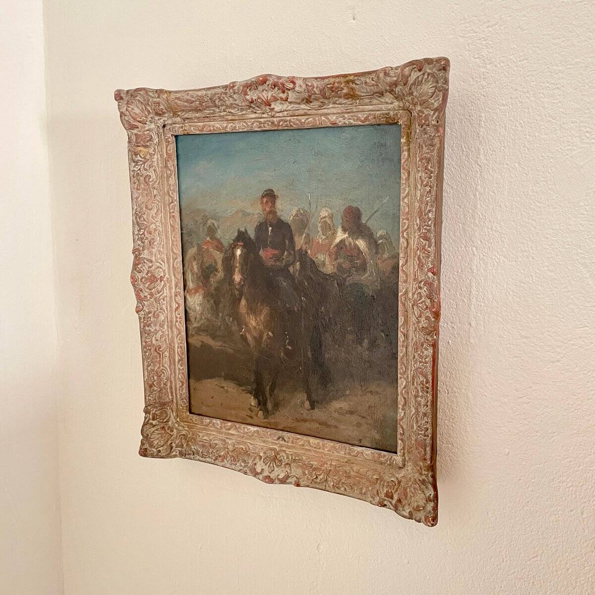 Eugene Delacroix, French Lieutenant on Horseback Leading a Bedouin Cavalry, 1830, Oil on Canvas