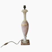 Pied de lampe en onyx rose et blanc