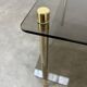 Smoked glass and gold metal side table, 1970s