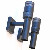 2 rare Philips black vintage wall lamps – Louis Kalff / Serge Mouille style, mid-century modern metal sconces