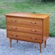 Vintage golden mahogany chest of drawers 3 drawers conical feet from the 60s