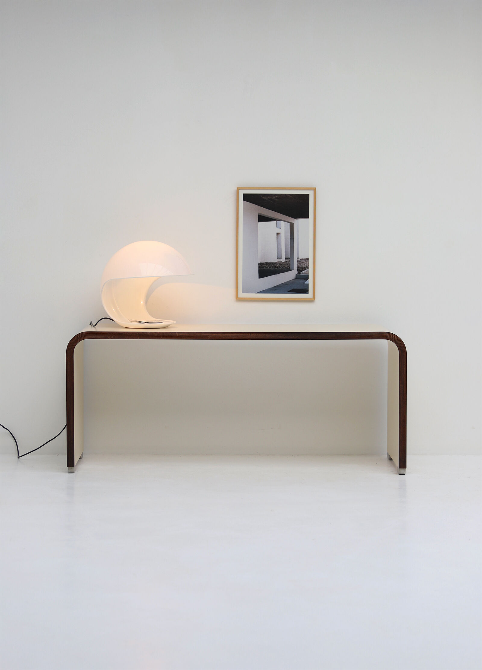 Console / side desk produced by the Belgian company Bergwood in the 1970s.