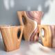 Grandjean Jourdan Vallauris Vintage ceramic faux bois orangeade set