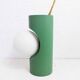 Lampe à poser ou suspendre, bois et verre 1970