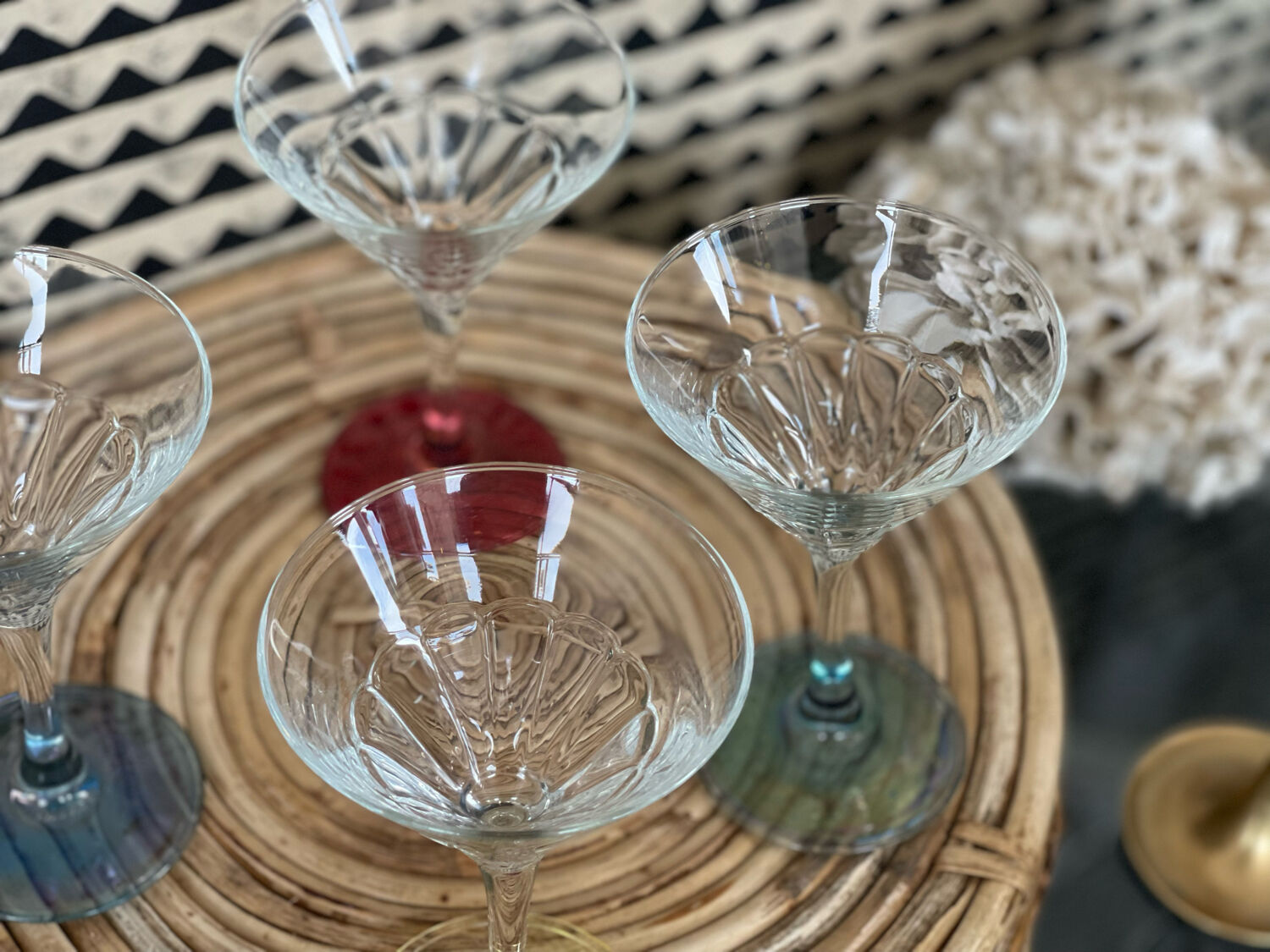 Set of 4 cocktail glasses 1970