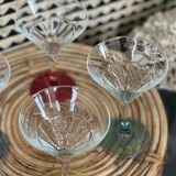 Set of 4 cocktail glasses 1970