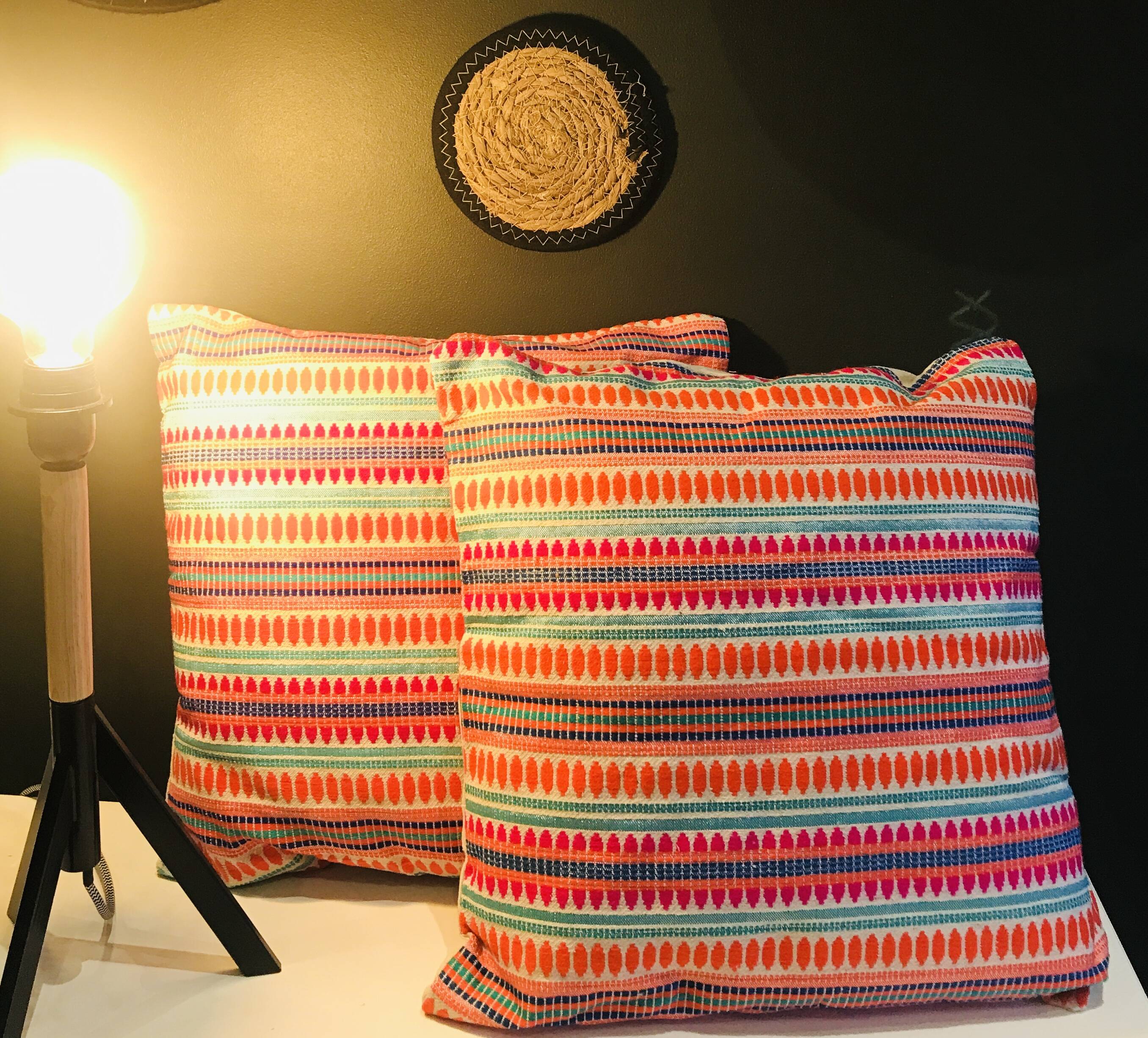 Bohemian multi-colored cushion